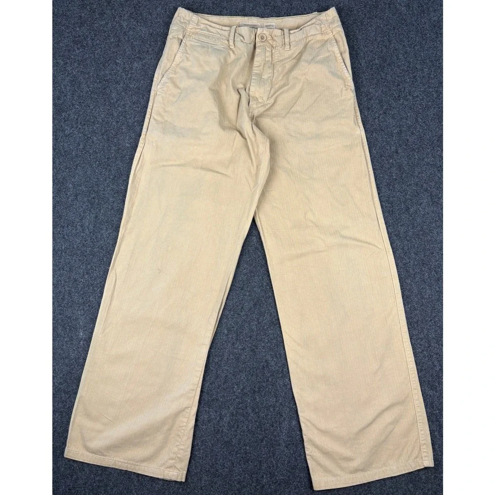 Banana Republic Garment Dye Relaxed Fit Pants Mens 33x32 Tan Khaki Cotton Chinos